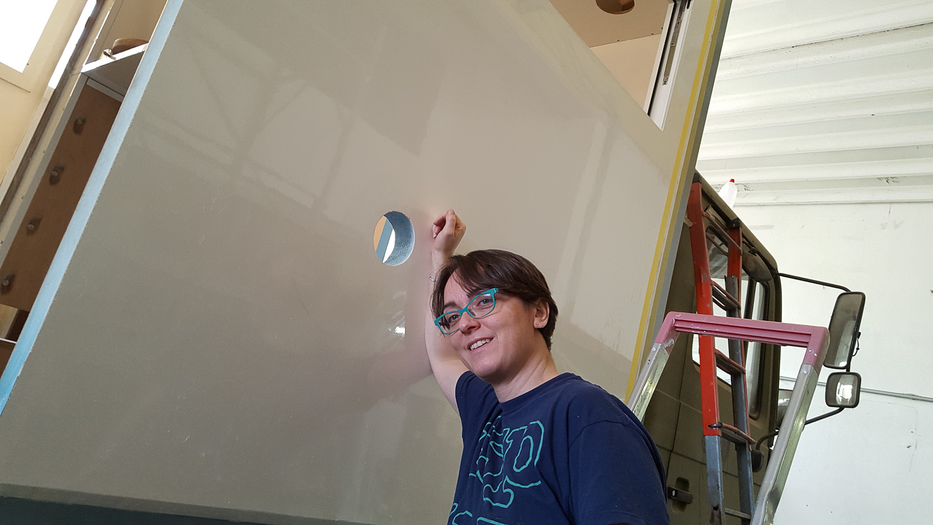 Lucy-drilling-hole-for-ventilation